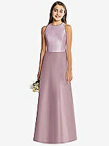 Rear View Thumbnail - Dusty Rose & Suede Rose Alfred Sung Junior Bridesmaid Style JR545