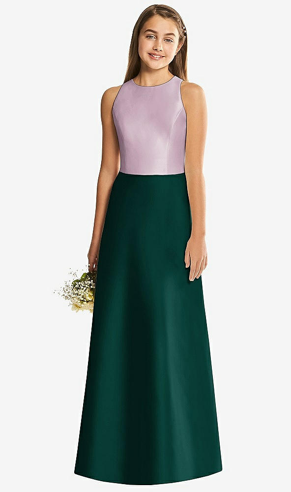 Back View - Evergreen & Suede Rose Alfred Sung Junior Bridesmaid Style JR545
