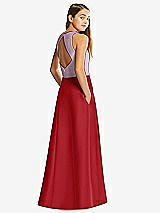 Front View Thumbnail - Garnet & Suede Rose Alfred Sung Junior Bridesmaid Style JR545
