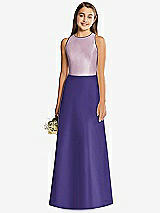 Rear View Thumbnail - Grape & Suede Rose Alfred Sung Junior Bridesmaid Style JR545