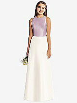 Rear View Thumbnail - Ivory & Suede Rose Alfred Sung Junior Bridesmaid Style JR545