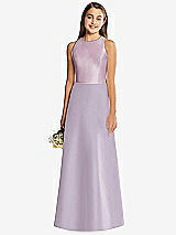 Rear View Thumbnail - Lilac Haze & Suede Rose Alfred Sung Junior Bridesmaid Style JR545