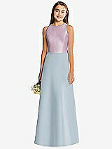 Rear View Thumbnail - Mist & Suede Rose Alfred Sung Junior Bridesmaid Style JR545