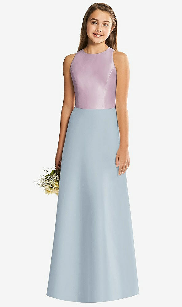 Back View - Mist & Suede Rose Alfred Sung Junior Bridesmaid Style JR545
