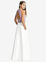 Front View Thumbnail - White & Suede Rose Alfred Sung Junior Bridesmaid Style JR545