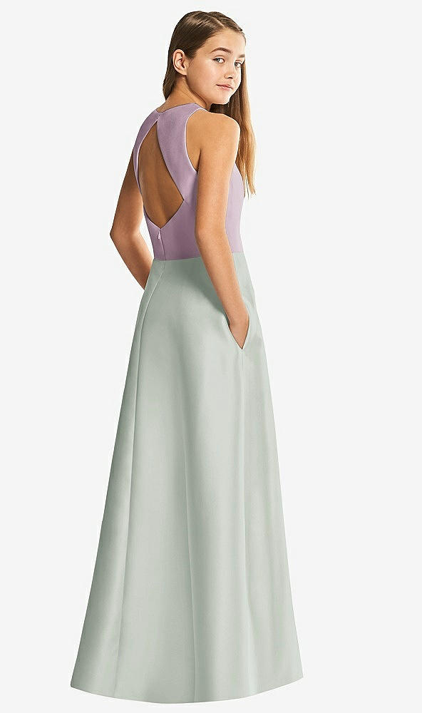 Front View - Willow Green & Suede Rose Alfred Sung Junior Bridesmaid Style JR545