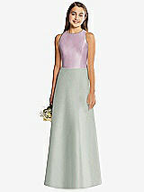 Rear View Thumbnail - Willow Green & Suede Rose Alfred Sung Junior Bridesmaid Style JR545