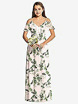 Front View Thumbnail - Palm Beach Print Dessy Collection Junior Bridesmaid Dress JR548