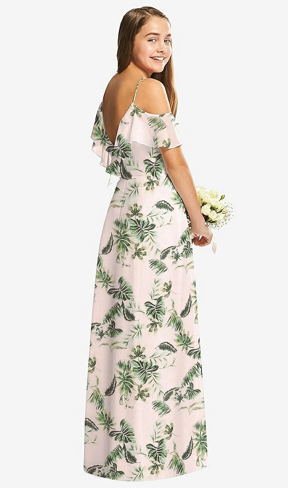 Back View - Palm Beach Print Dessy Collection Junior Bridesmaid Dress JR548