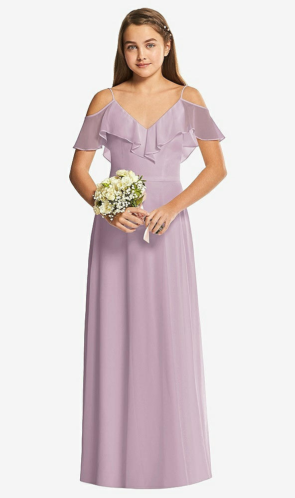 Front View - Suede Rose Dessy Collection Junior Bridesmaid Dress JR548