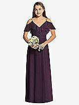 Front View Thumbnail - Aubergine Dessy Collection Junior Bridesmaid Dress JR548