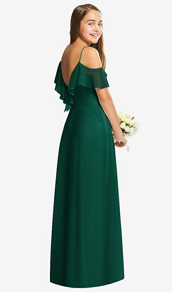 Back View - Hunter Green Dessy Collection Junior Bridesmaid Dress JR548