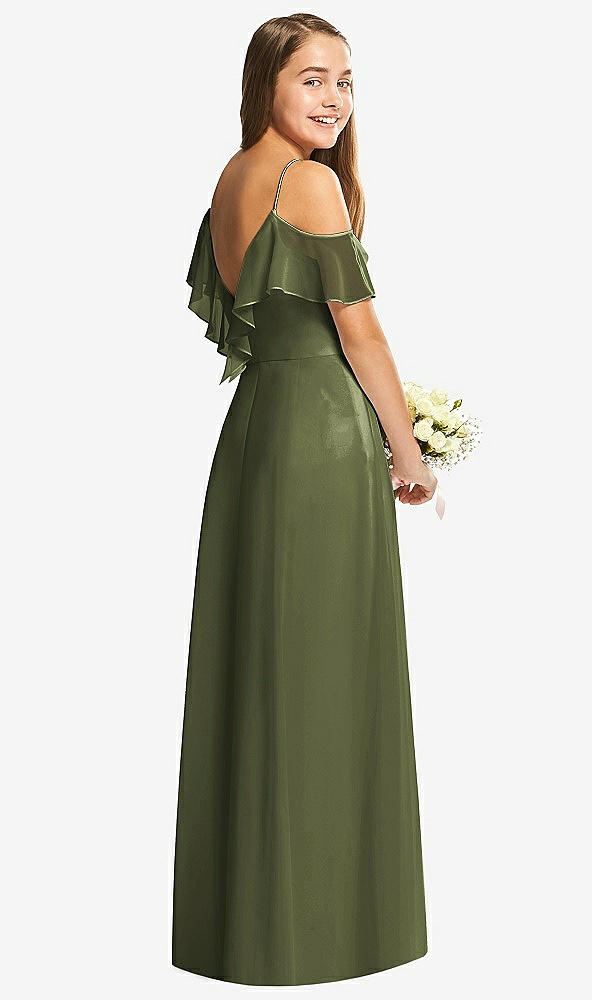 Back View - Olive Green Dessy Collection Junior Bridesmaid Dress JR548
