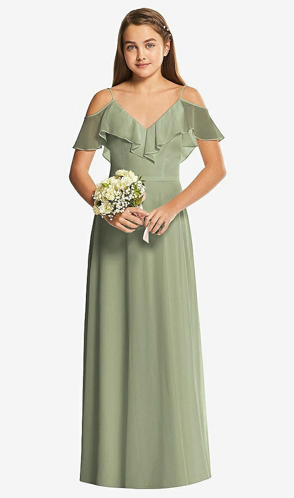 Front View - Sage Dessy Collection Junior Bridesmaid Dress JR548