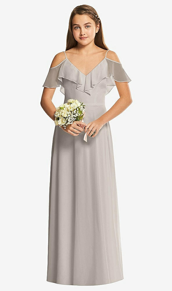 Front View - Taupe Dessy Collection Junior Bridesmaid Dress JR548