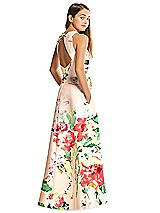 Rear View Thumbnail - Blush Bouquet Alfred Sung Junior Bridesmaid Dress JR545FLOR