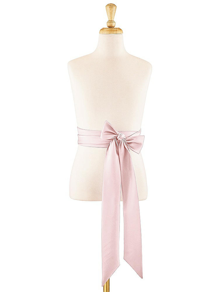 Front View - Ballet Pink Satin Twill Flower Girl Sash