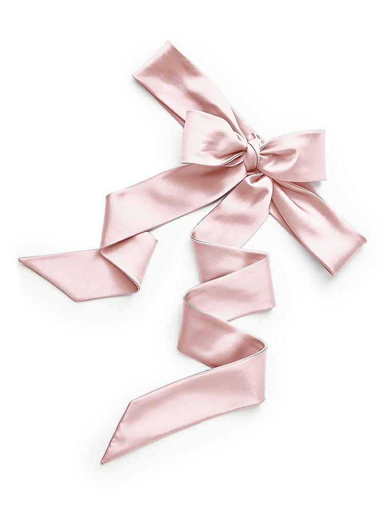 Back View - Ballet Pink Satin Twill Flower Girl Sash