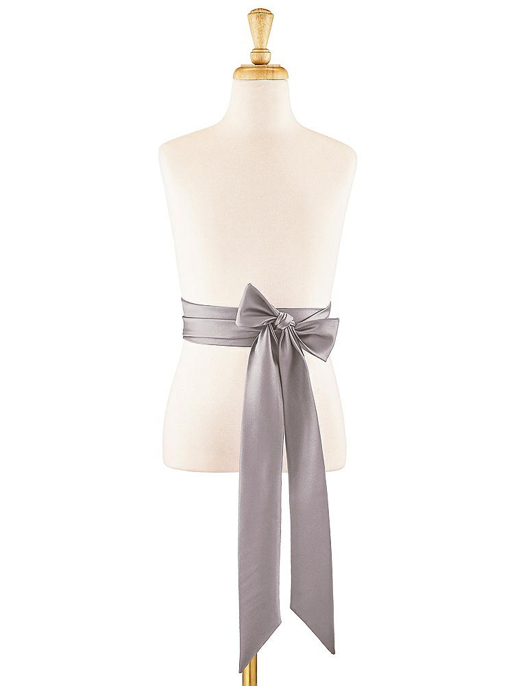 Front View - Cashmere Gray Satin Twill Flower Girl Sash