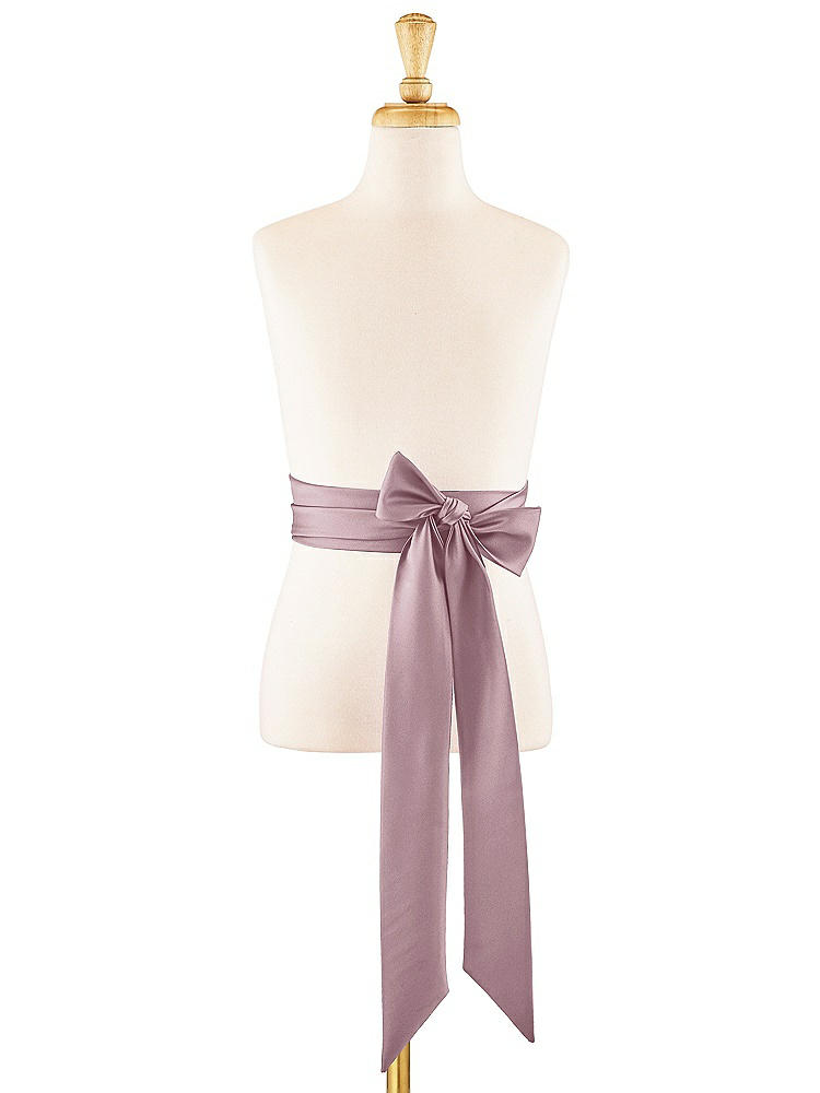 Front View - Dusty Rose Satin Twill Flower Girl Sash