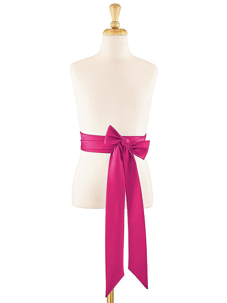 Front View - Think Pink Satin Twill Flower Girl Sash