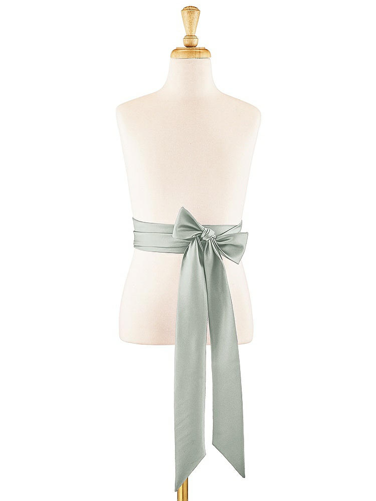 Front View - Willow Green Satin Twill Flower Girl Sash