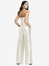 Rear View Thumbnail - Ivory Sequin Jumpsuit with Pockets - Alexis