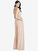 Rear View Thumbnail - Cameo V-Neck Backless Pleated Front Jumpsuit
