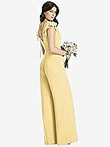 Rear View Thumbnail - Buttercup Ruffled Sleeve Low V-Back Jumpsuit - Adelaide