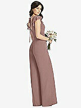 Rear View Thumbnail - Sienna Ruffled Sleeve Low V-Back Jumpsuit - Adelaide