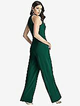 Rear View Thumbnail - Hunter Green Wide Strap Stretch Maxi Dress with Pockets