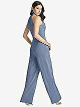 Rear View Thumbnail - Larkspur Blue Wide Strap Stretch Maxi Dress with Pockets