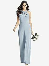 Front View Thumbnail - Mist Wide Strap Stretch Maxi Dress with Pockets