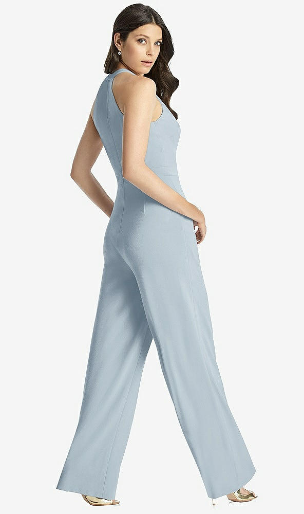 Back View - Mist Wide Strap Stretch Maxi Dress with Pockets