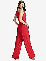 Rear View Thumbnail - Parisian Red Wide Strap Stretch Maxi Dress with Pockets