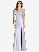 Front View Thumbnail - Silver Dove Off-the-Shoulder Cuff Trumpet Gown with Front Slit