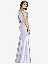 Rear View Thumbnail - Silver Dove Off-the-Shoulder Cuff Trumpet Gown with Front Slit