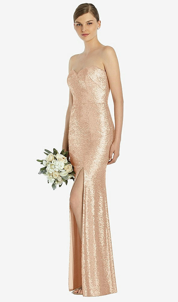 Front View - Rose Gold Dessy Bridesmaid Dress 3037