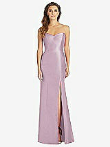 Front View Thumbnail - Suede Rose Full-length Strapless Sweetheart Neckline Dress