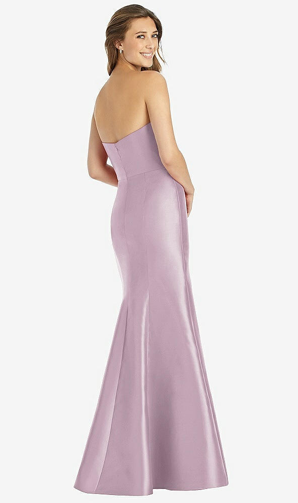 Back View - Suede Rose Full-length Strapless Sweetheart Neckline Dress