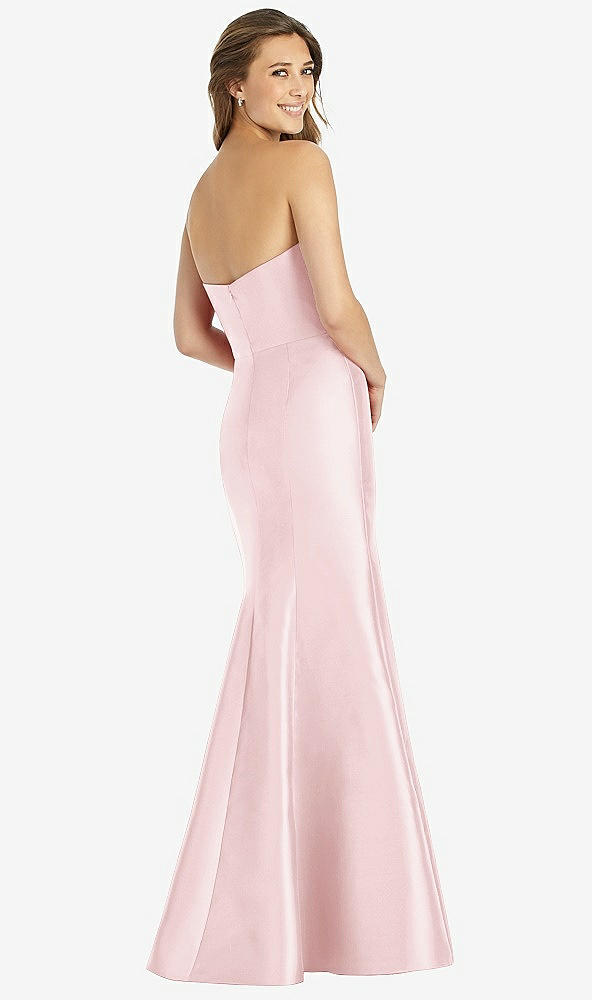 Back View - Ballet Pink Full-length Strapless Sweetheart Neckline Dress
