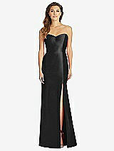Front View Thumbnail - Black Full-length Strapless Sweetheart Neckline Dress