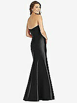 Rear View Thumbnail - Black Full-length Strapless Sweetheart Neckline Dress