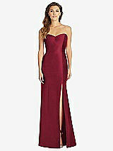 Front View Thumbnail - Burgundy Full-length Strapless Sweetheart Neckline Dress