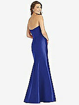 Rear View Thumbnail - Cobalt Blue Full-length Strapless Sweetheart Neckline Dress