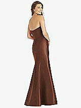 Rear View Thumbnail - Cognac Full-length Strapless Sweetheart Neckline Dress