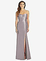 Front View Thumbnail - Cashmere Gray Full-length Strapless Sweetheart Neckline Dress