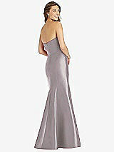 Rear View Thumbnail - Cashmere Gray Full-length Strapless Sweetheart Neckline Dress