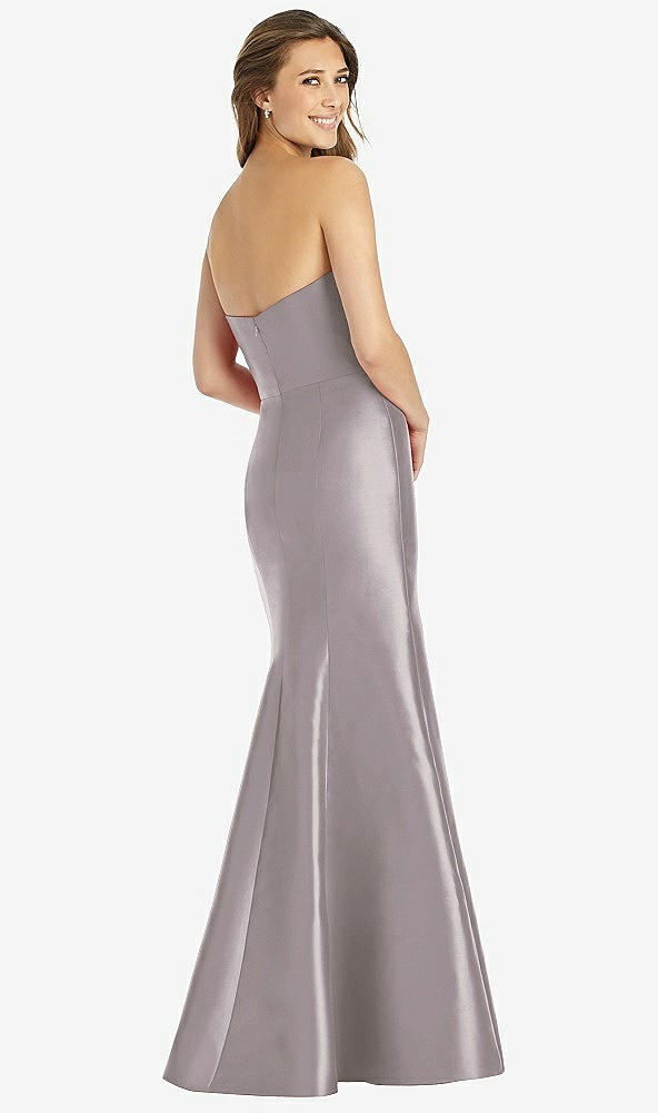 Back View - Cashmere Gray Full-length Strapless Sweetheart Neckline Dress