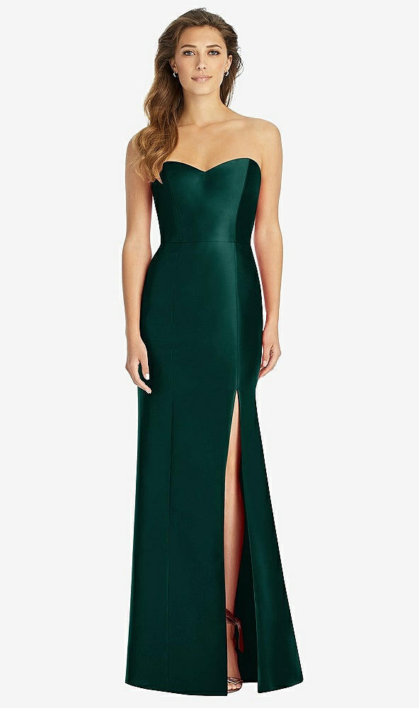 Front View - Evergreen Full-length Strapless Sweetheart Neckline Dress